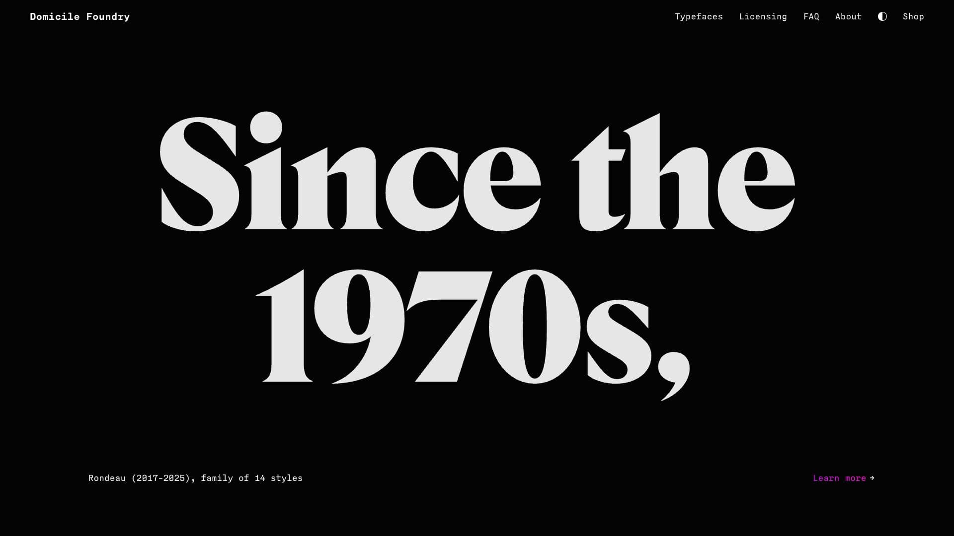 Domicile Foundry website screenshot