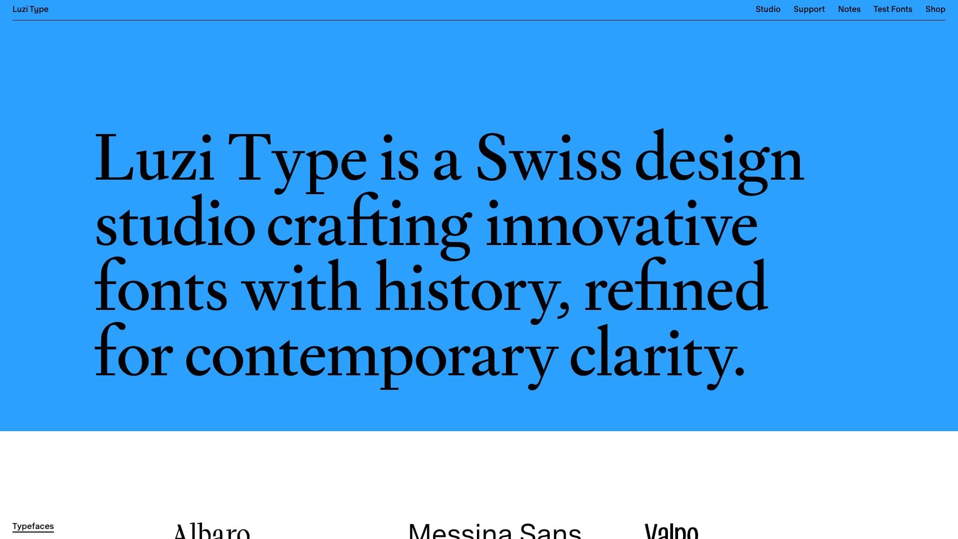 Luzi Type website screenshot