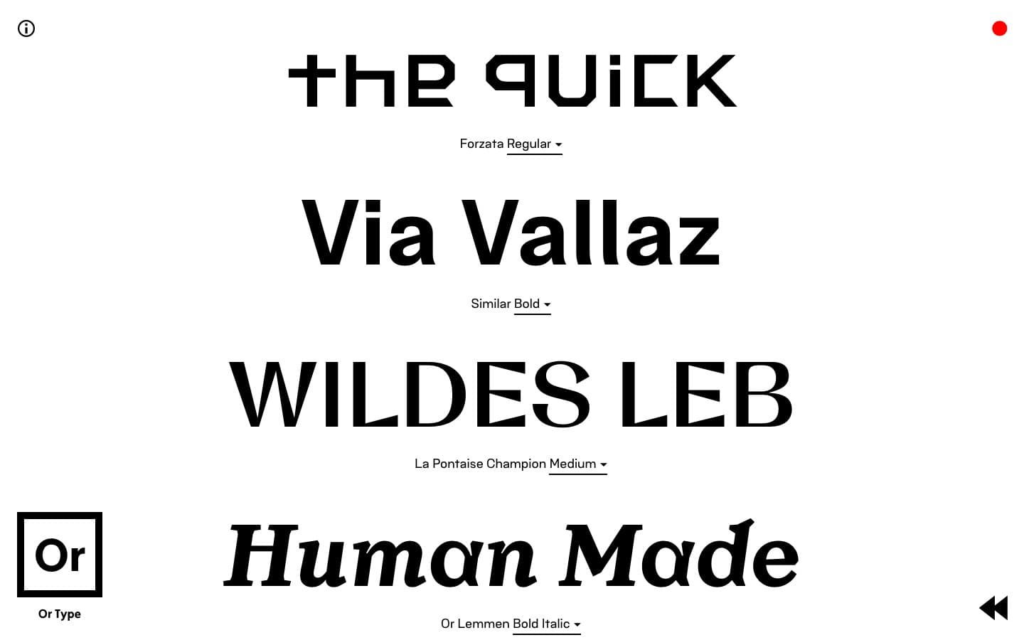 Or Type website screenshot