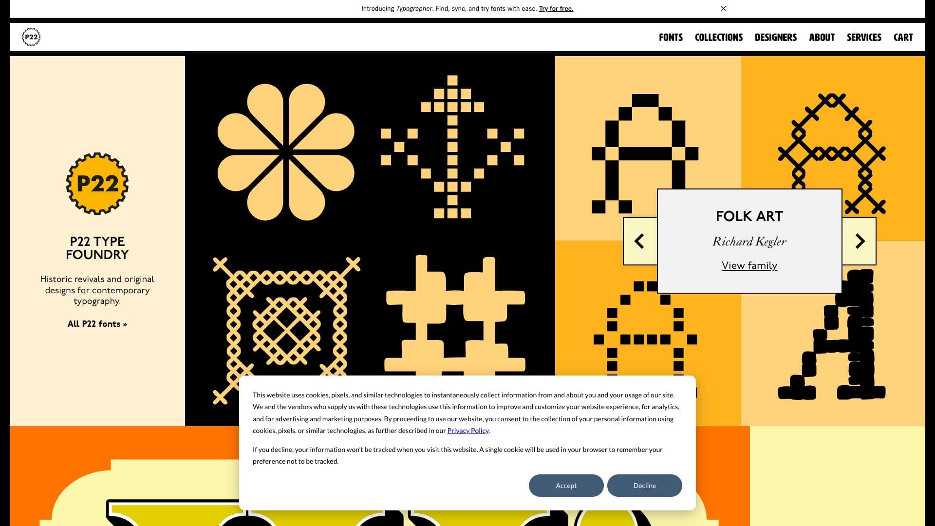 P22 Type Foundry website screenshot