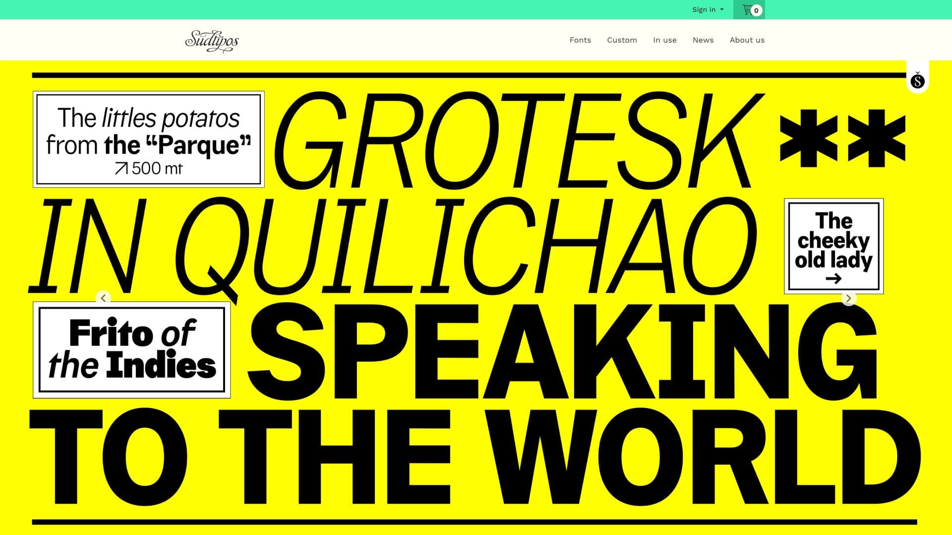 Sudtipos website screenshot