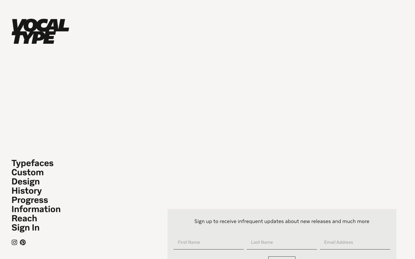 Vocal Type Co website screenshot